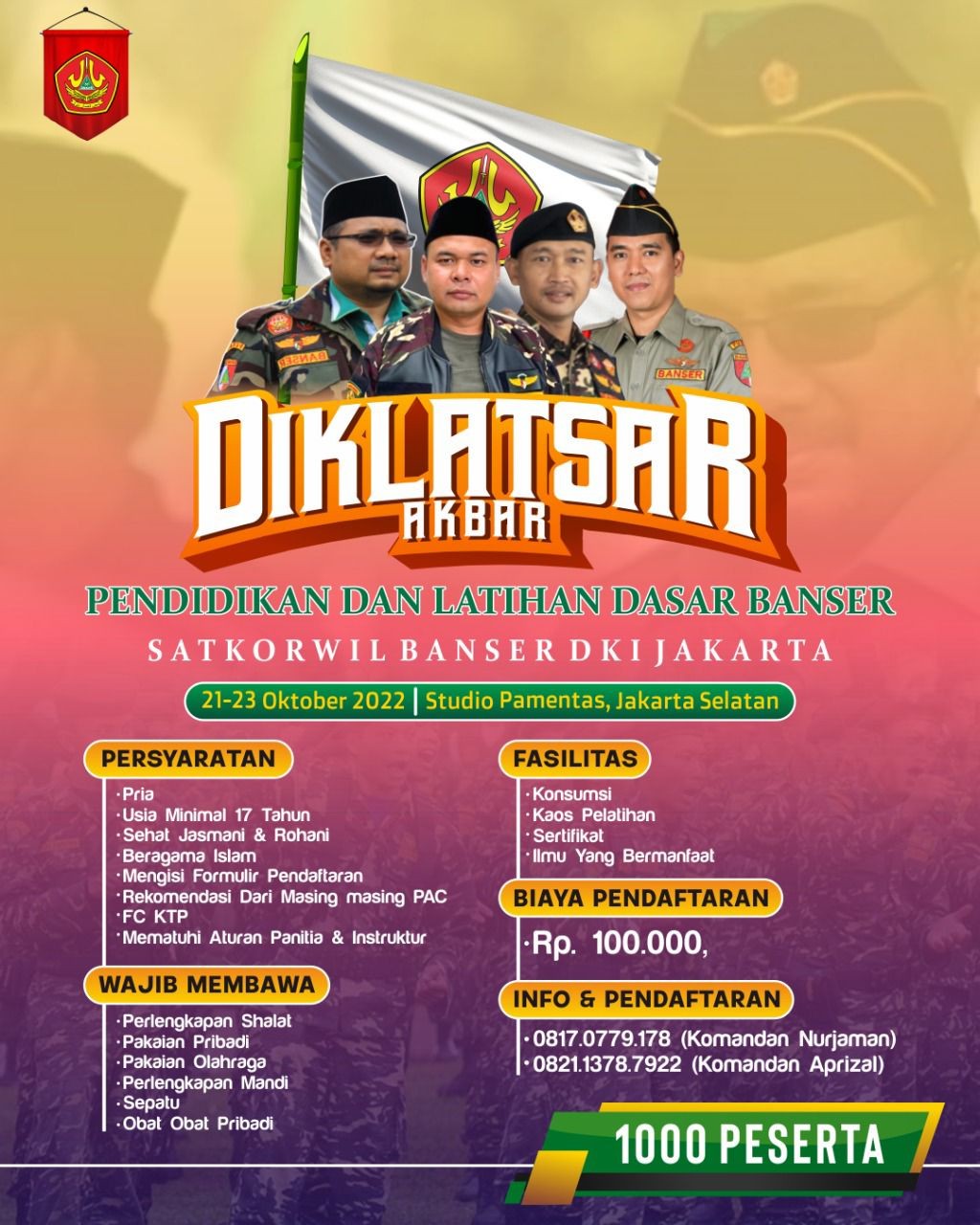 GP Ansor DKI Melalui Satkorwil Banser DKI Akan Rekrut 1000 Anggota Baru Banser