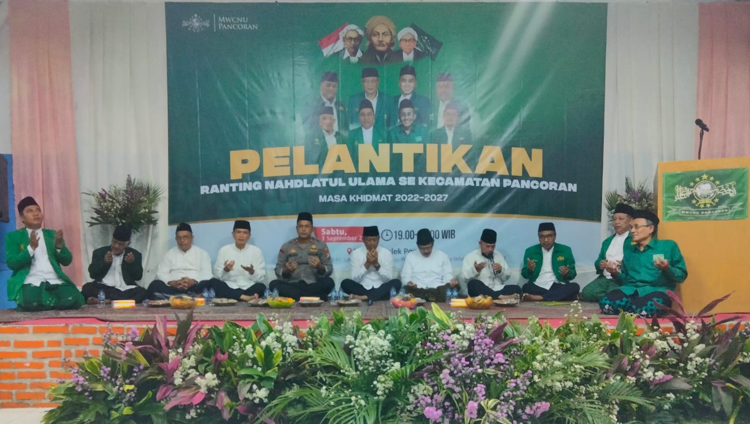 KH. Rozak Alwi: Jangan Lagi Kita Malu Untuk BerNU, di Pelantikan Ranting NU se-Kecamatan Pancoran