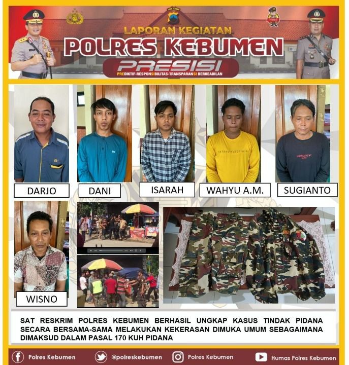 7 Pelaku Pengeroyokan Banser Kebumen diciduk Aparat
