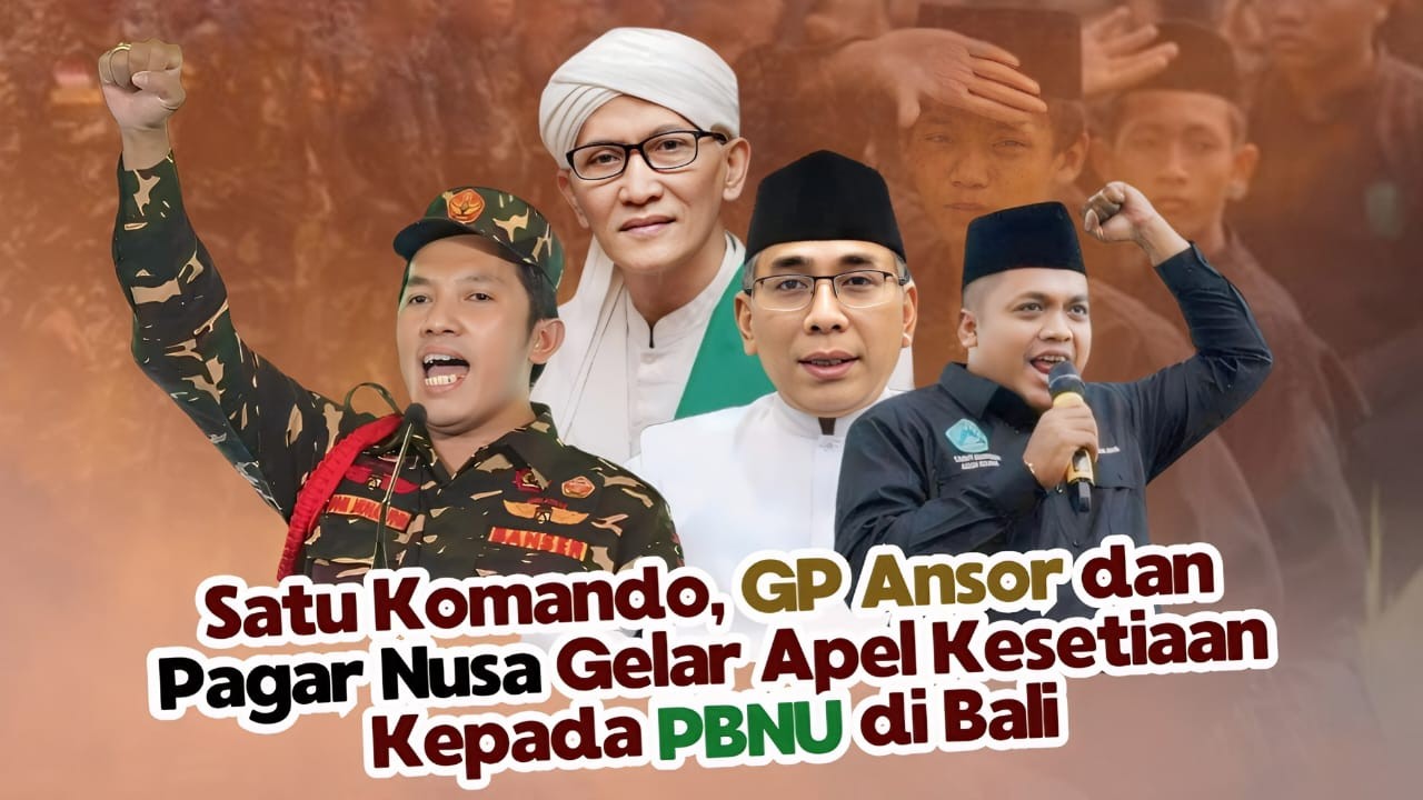 Satu Komando, GP Ansor dan Pagar Nusa Gelar Apel Kesetiaan Kepada PBNU di Bali