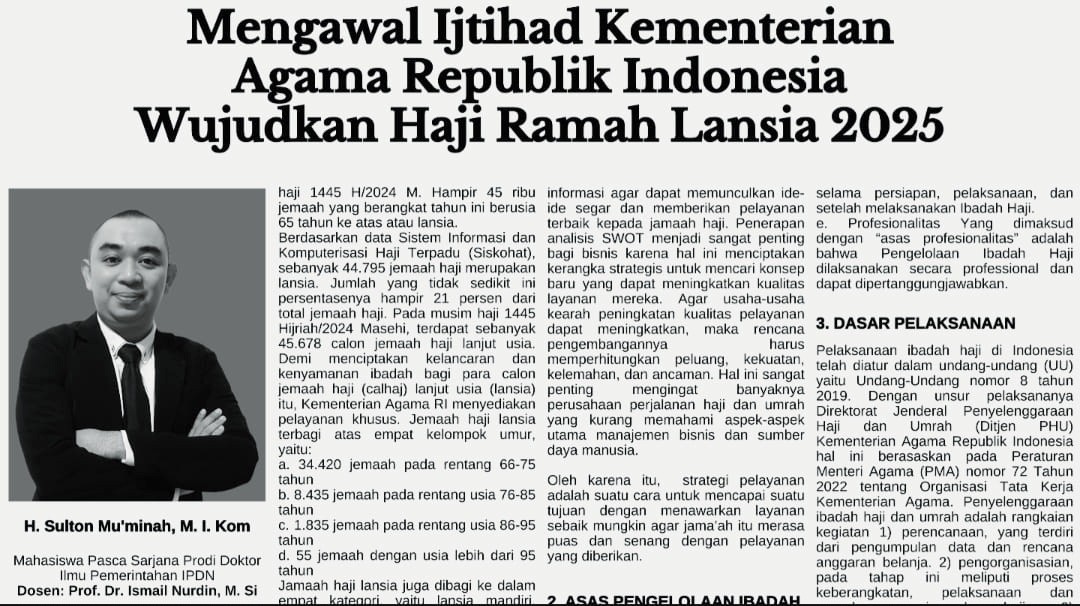 Mengawal Ijtihad Kemenag RI Wujudkan Haji Ramah Lansia 2025